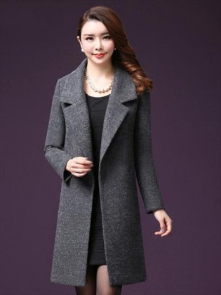 Khoác dạ ghi 1 cúc cao cấp TA317